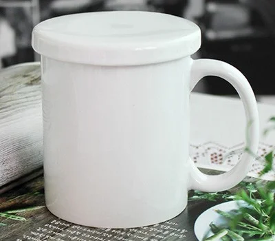 르네 화이트 뚜껑 머그컵 350ml 12온스