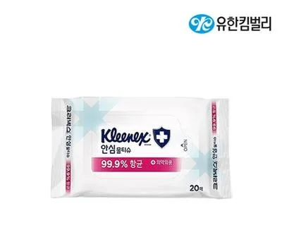 국산 크리넥스 안심물티슈 휴대용 20매